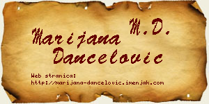 Marijana Dančelović vizit kartica